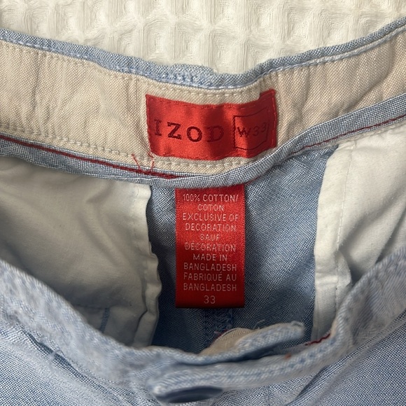 Izod Men’s Chino Blue Cotton Shorts Size 33 - Picture 2 of 5